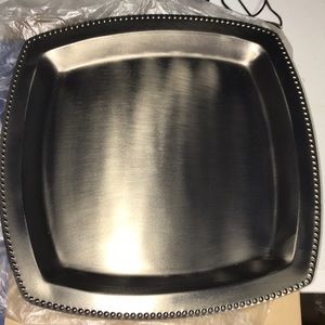 NWT partylite pewter tone pillar tray